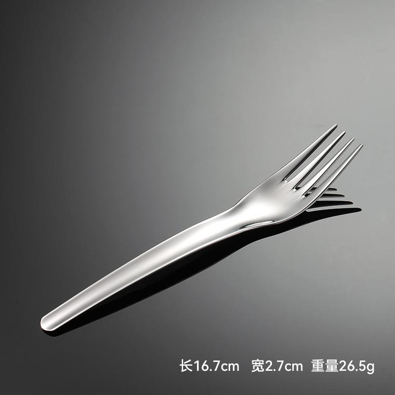 316 Stainless Steel Fork and Spoon Thin Gift Tableware Chinese Style Kindergarten Children Flat Bottom Spoon Household Housewarming