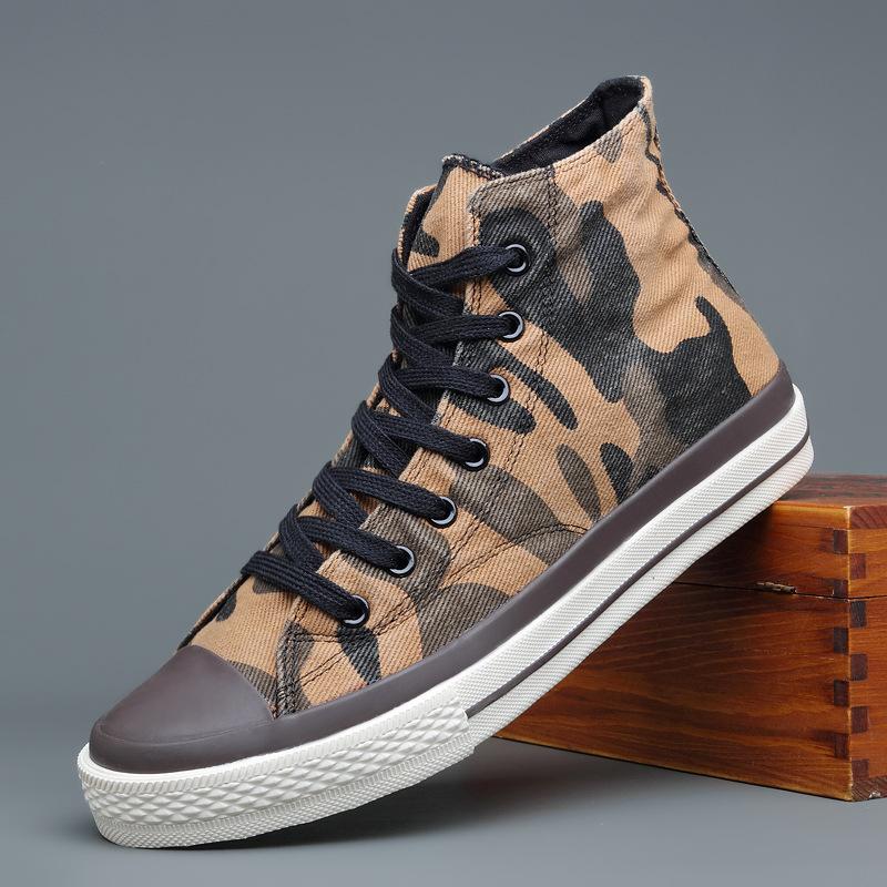 Fashion New Fashion Shoes Autumn High Top Casual Shoes Korean Camouflage Canvas Shoes Sneakers Men's Board Shoes Tenis Shoes