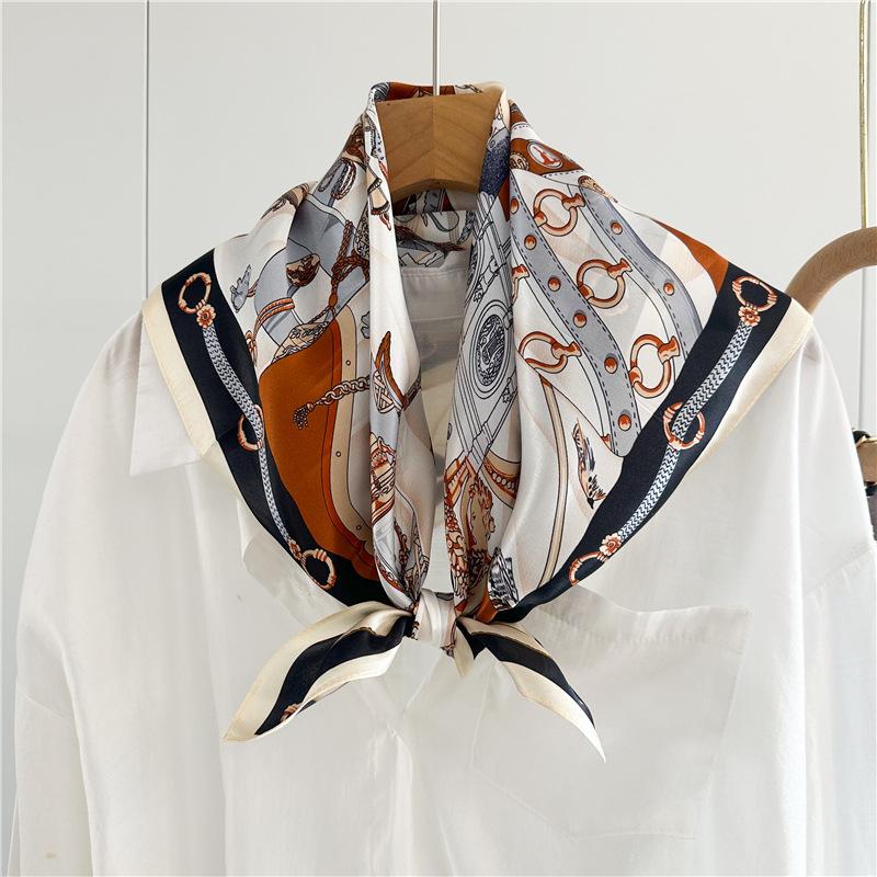 Summer Travel Essential Sun Protection 100% Silk Scarf Shawl for Women 12MM Mulberry Silk Scarves Foulard Femme Bandana