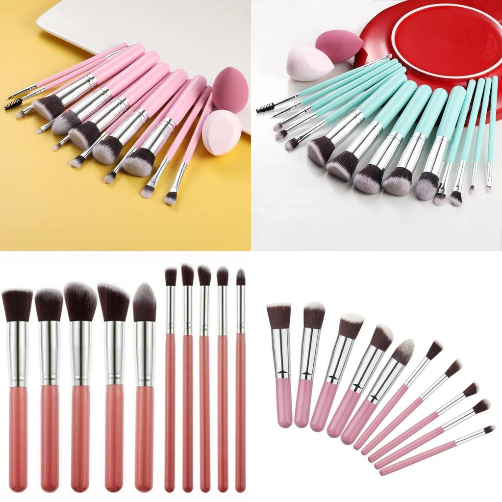Makeup Brush Set With Doubleended Sponges For Precise Eye Lip And Eyelash Application