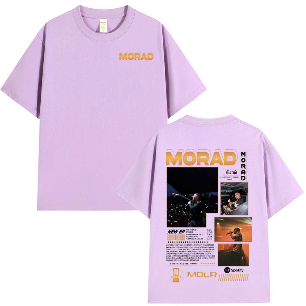 Rapper Morad MDLR Album Grafik T-Shirt Unisex Damen Mode Hip Hop Vintage T-Shirt Baumwolle Übergroß Kurzarm T-Shirts Oberteile