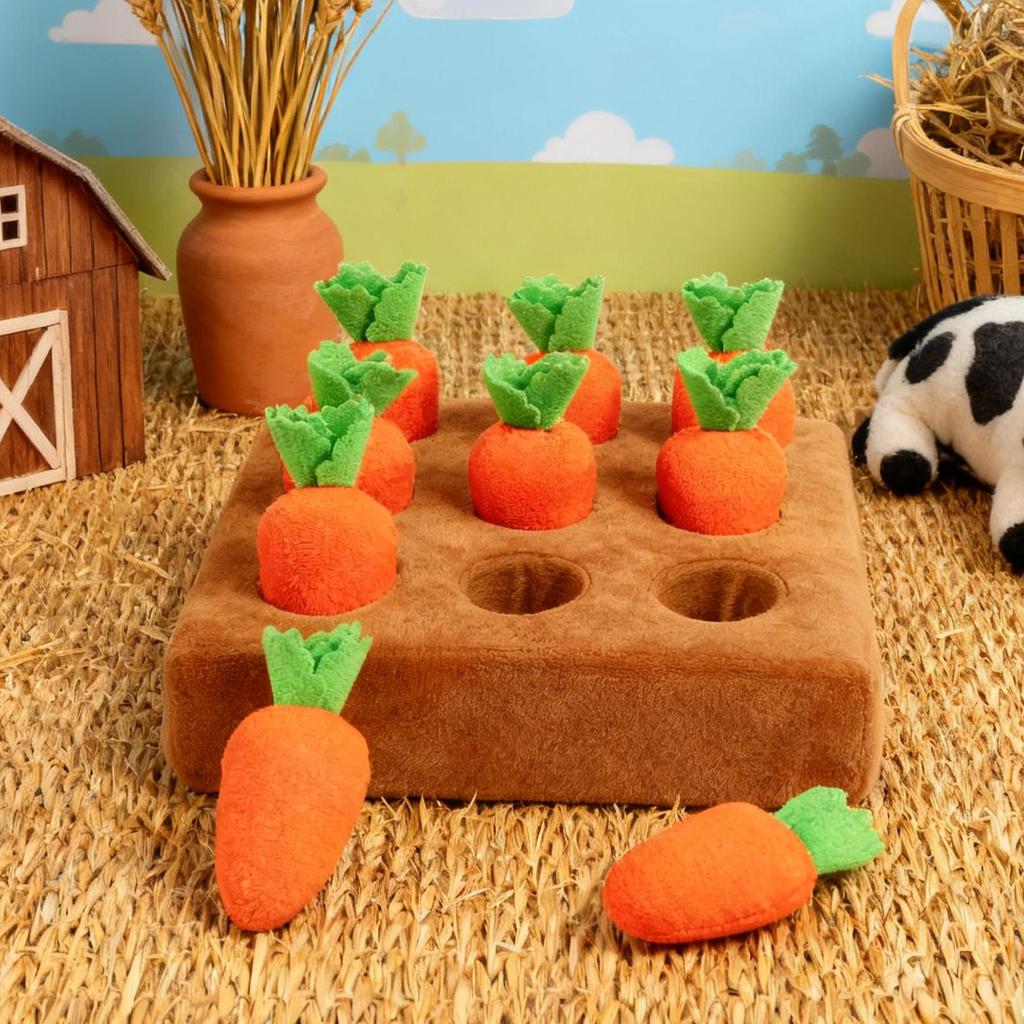 Köpekler İçin Havuç Koklama Matı Yavru Köpek Havuç Peluş Oyuncak İnteraktif Evcil Hayvan Peluş Puzzle Oyuncakları Köpek Havuç Çekme İnteraktif Eğitim Oyuncağı