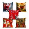 Weicher Stoff Designer Dekorative Bedruckte Fröhliche Weihnachten Thema Kissenbezug Weihnachtsdekorationen für Sofa Wohnzimmer 5er-Set 24 x 24 Zoll Multi
