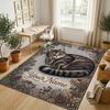 Cat Theme Crystal Velvet Rug Personalized Custom Name Text Soft Floor Mat Home Decor