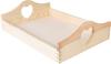 Plateau en Bois - Creative Deco - Rectangulaire - 35 x 25 x 10,5 cm - Poignées Cœur - Beige
