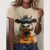 Summer Cartoon Animal 3D Print T-shirts Women Streetwear Fashion Casual Y2k Short Sleeve T Shirt O-neck Tees Tops Clothing