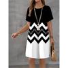 Womens Dress Gradient Printing Summer Casual Mini Dress Female Streetwear Clothing Loose Short Sleeve A-Line Dress