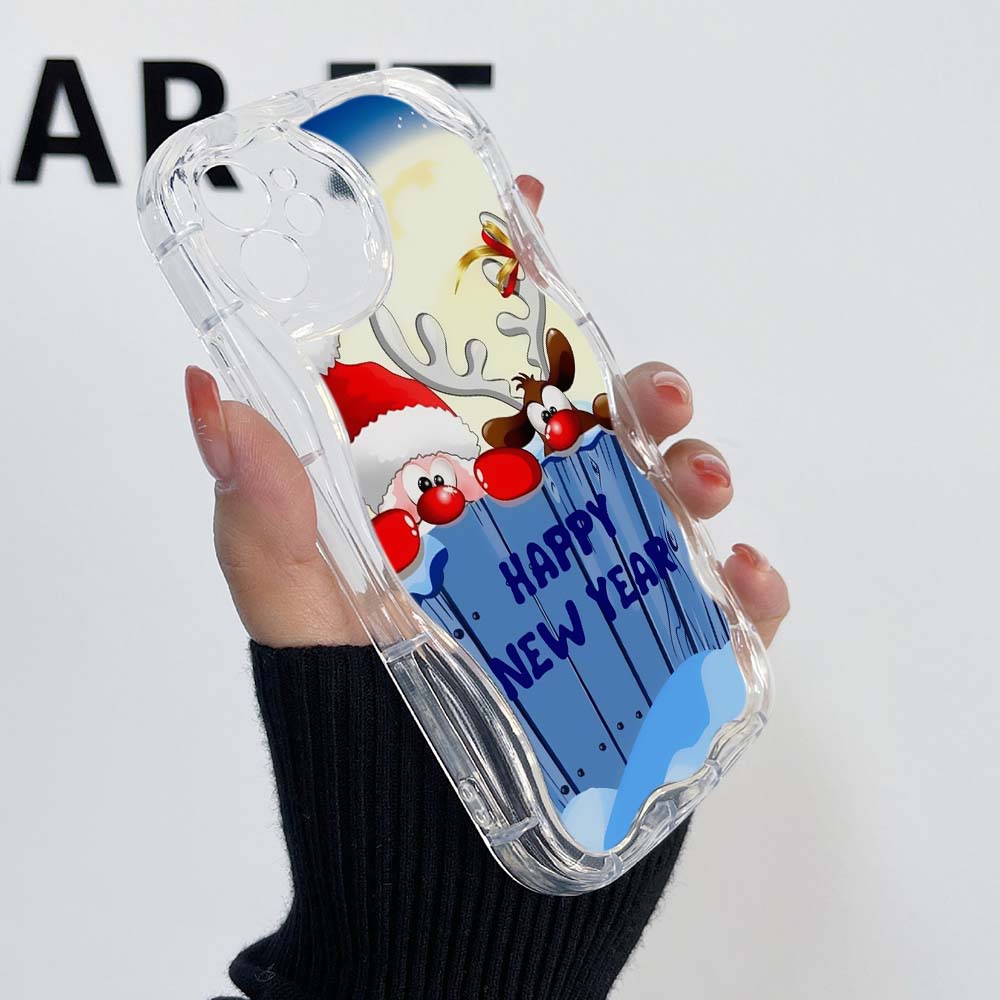 Samsung Galaxy A25 for iPhone 15 Xiaomi Poco X6 Redmi Huawei Honor 90 Phone Cases A2 New Year Christmas Design Art Exclusive Cream Pattern Soft Case