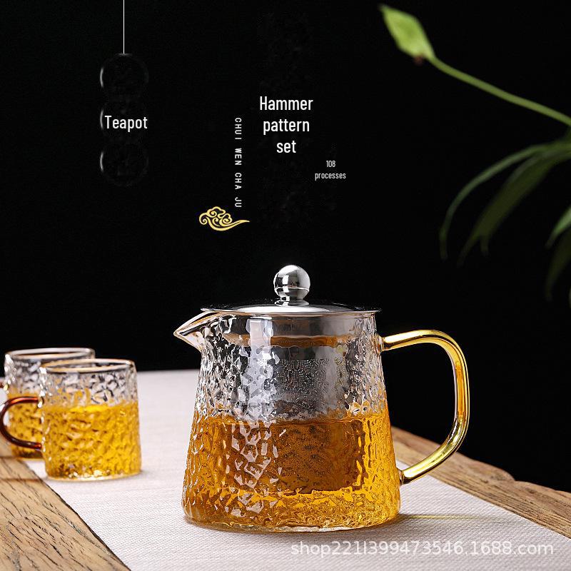 Heat-Resistant Thickened Glass Teapot with Stainless Steel Filter