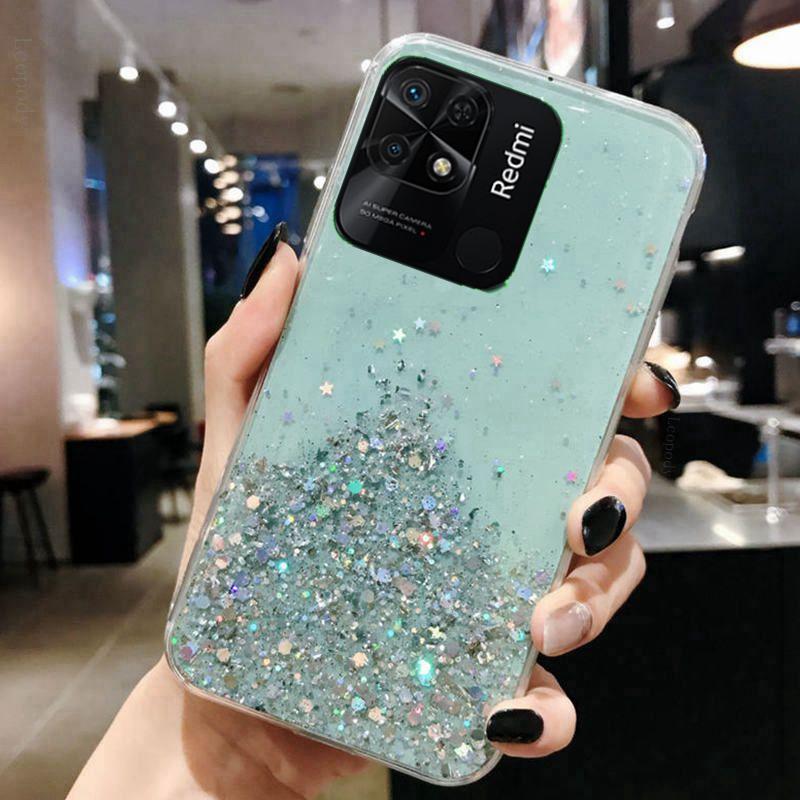 Glitter Phone Case For Redmi 10C 10 C10 C10 redmi10C Back Cover CAPA Bling Glitter Phone Case For Xiaomi Redmi 10C Full Cover