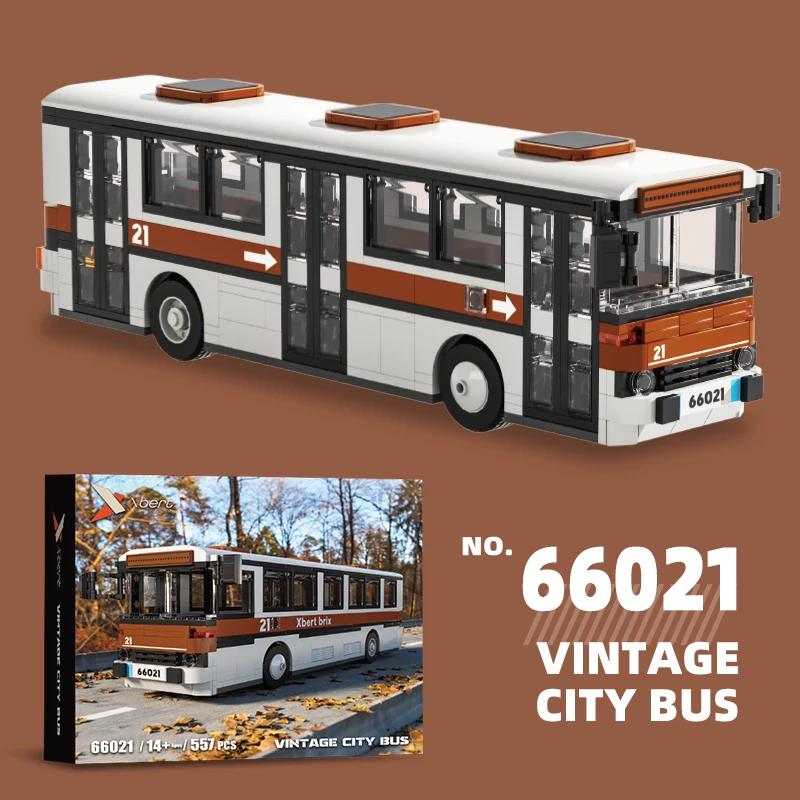 558 KS Retro Městský Autobus Stavební Kostky Podzimní Průvod Model Autobusu Kostky Stolní Dekorace Hračky pro Děti Sváteční Dárky