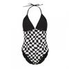 SoulCal Womens/Ladies Checkered Halter Neck One Piece Swimsuit