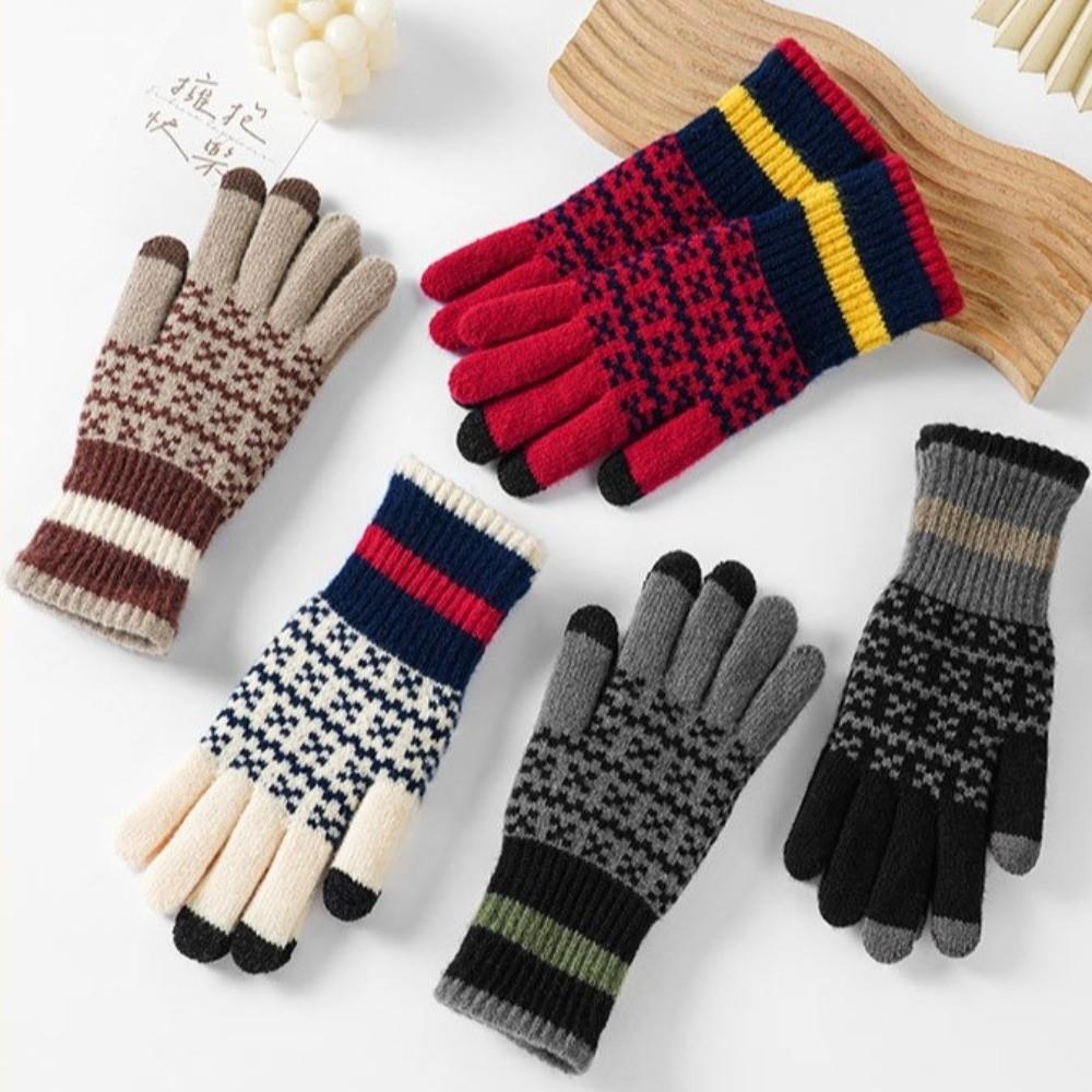 Modische Dicke Winterhandschuhe Winddicht Kältebeständig Touchscreen-Handschuhe Fleece Weich Warm Handschuhe Herren Damen