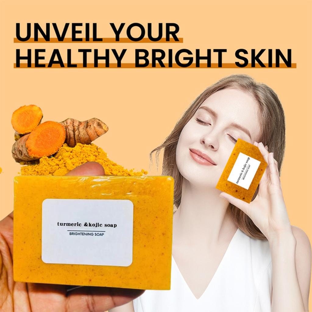Savon de soin du corps au curcuma Savon Nettoie et élimine la graisse de la peau Contrôle de l'huile Prévient la peau sèche Savon de toilette Produits de soins du corps