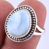 Natural Republic Larimar Edelstein Handgefertigt 925 Sterling Silber Ring S.7" n6b00