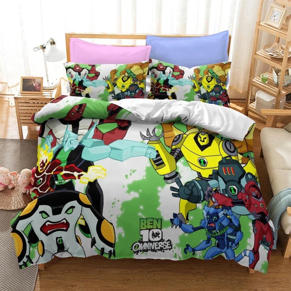 Anime Ben Gwen Duvet Cover 10 Cartoon Bedding Sets Kids Boys Adult Gifts Bed Set 2/3 Pcs Quilt Comforter Covers Home Textiles