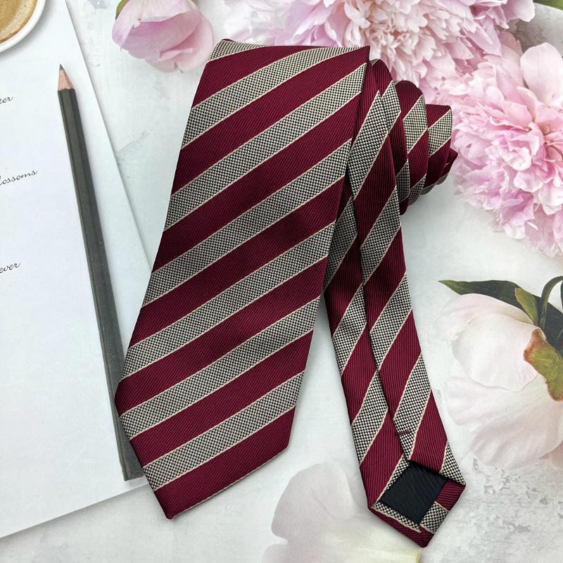 Handmade Japanese Vintage Dark Green Striped Tie - Retro College Style
