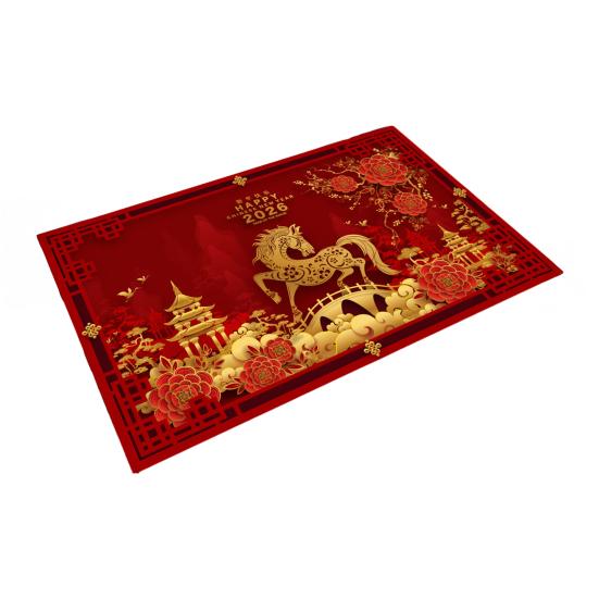 Floor Mat Horse Pattern Anti-Slip Bottom Surface Wear-Resistant Floor Mat Easy to Clean Home Office Cafe