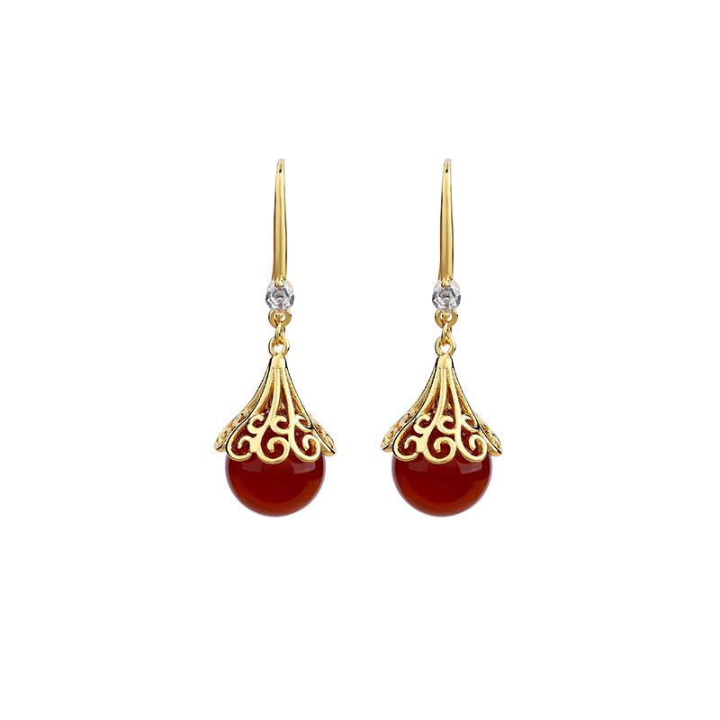 Elegant Pearl Earrings: Palace-Style, Niche Design for Women – Ancient-Inspired High-End Luxury, Perfect for Hanfu and Qipao.