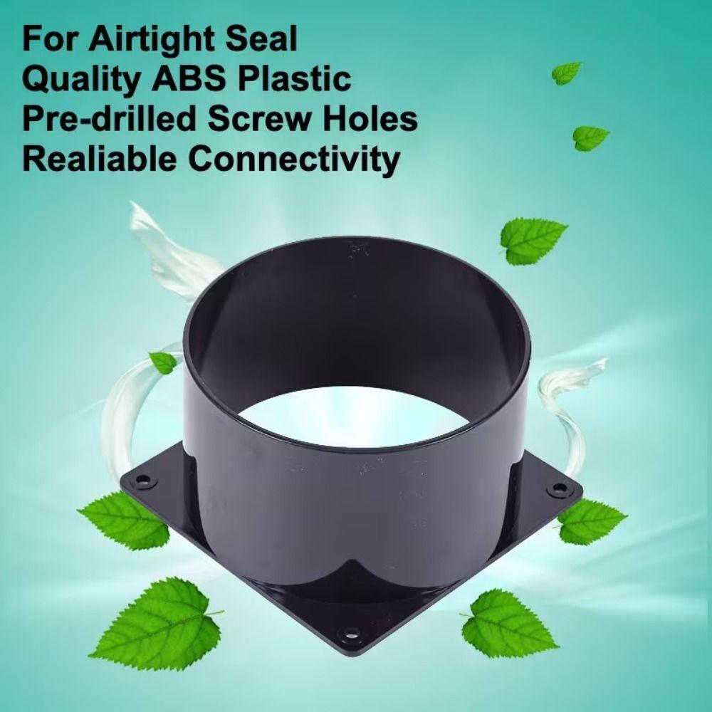 75/100/120/150mm Square Bottom Flange ABS Air Inlet And Outlet Flange  Ducting Wall Plate