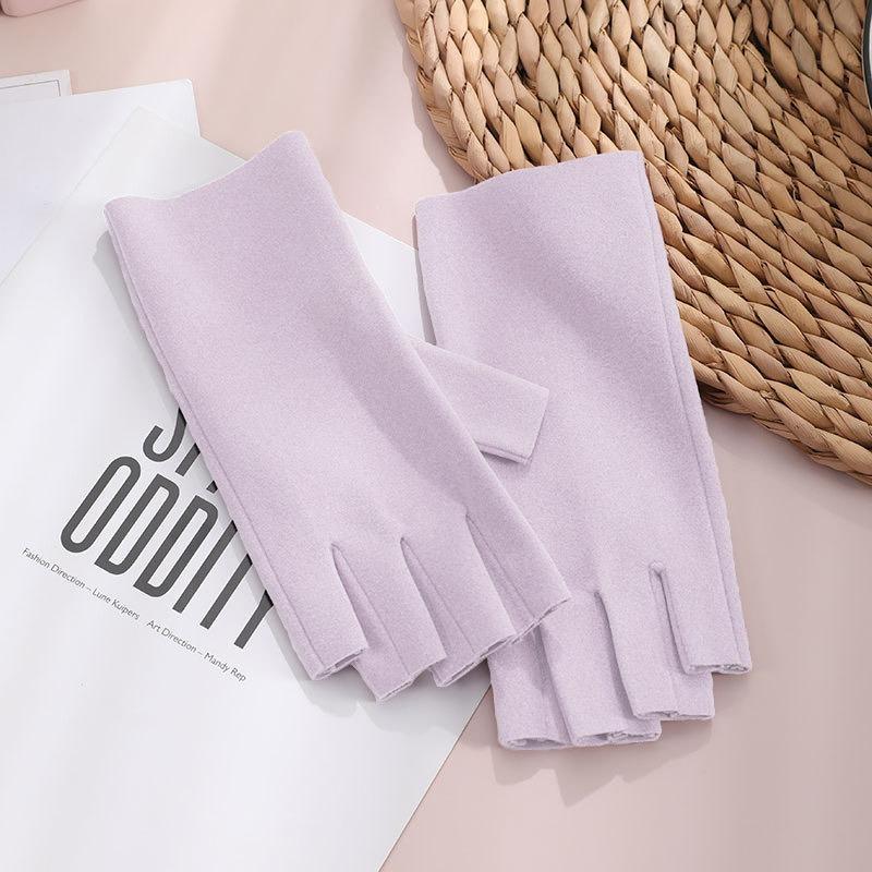 Halfvinger thermische handschoenen, warmteopslag Duitse fluwelen winddichte handschoenen, flexibele schrijfhandschoenen, schattige koudebestendige handschoenen voor meisjes