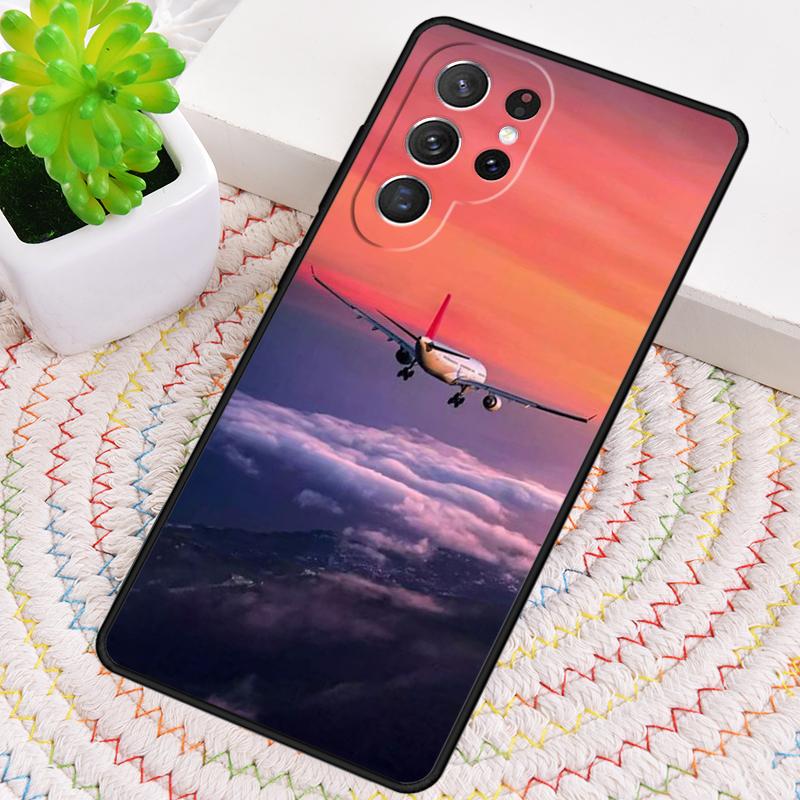 Aircraft Airplane Fly Travel Phone Case for Samsung Galaxy note 10 pro S26 Ultra S23 S24 FE S25 S21 S22 PLUS shockproof Cove