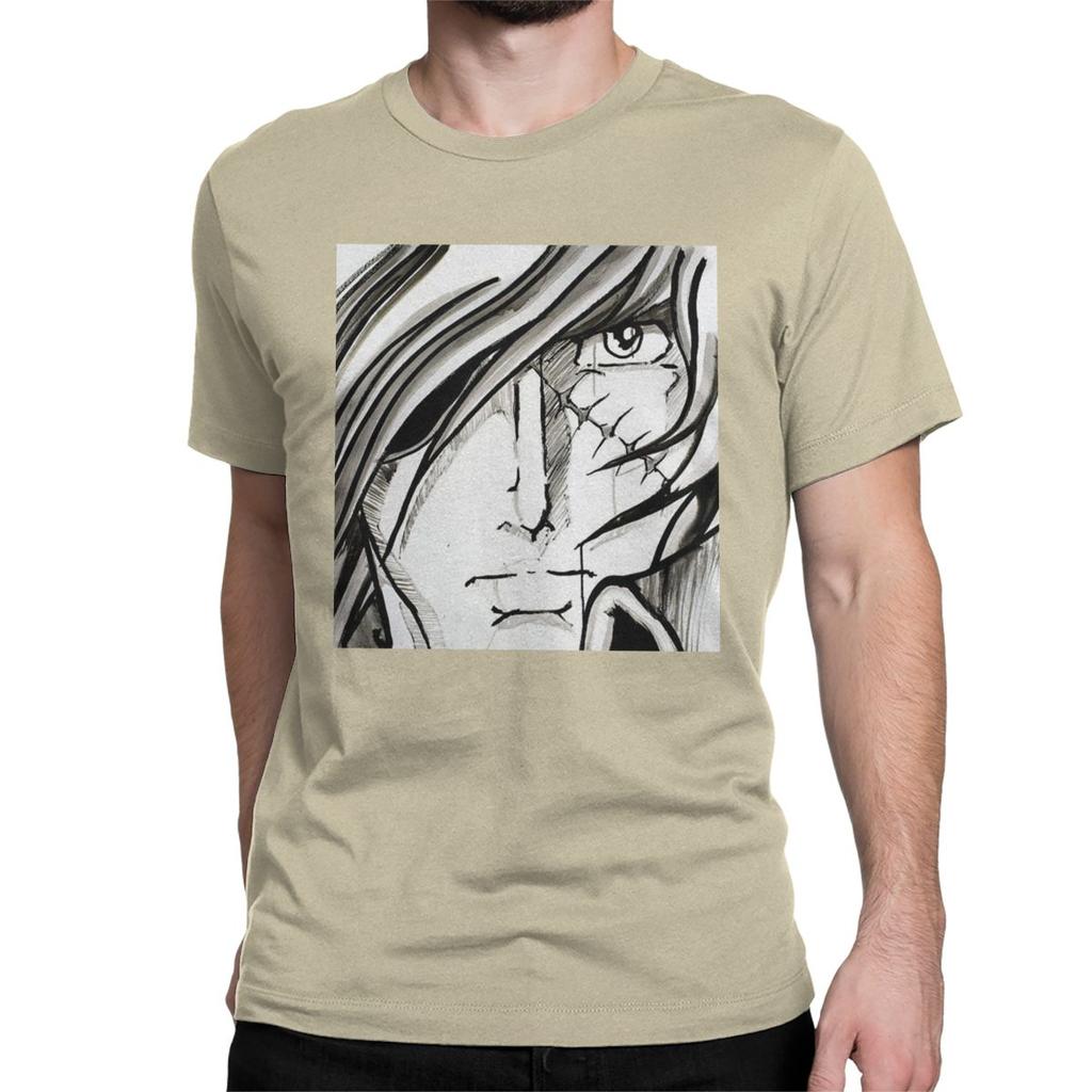 Ανδρικά T-Shirts Albator Πορτρέτο Σημάδι Πειρατής του Διαστήματος Καπετάνιος Harlock 100% Βαμβακερά Μπλουζάκια Νέας Σχεδίασης Κοντομάνικα Με Στρογγυλή Λαιμόκοψη T-Shirt T-Shirt