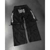 Fashion America Retro Street Zip Up Patchwork Baggy Jeans Men Y2k Stripe Embroidery Splicing Black Denim Pants Hip Hop Jeans