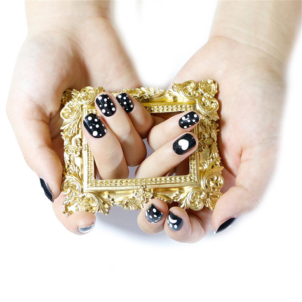 24PCS Acrylic Stick On Nails Nails Art Reusable Fake Nails False Nail Tips Full Cover Press on Nails