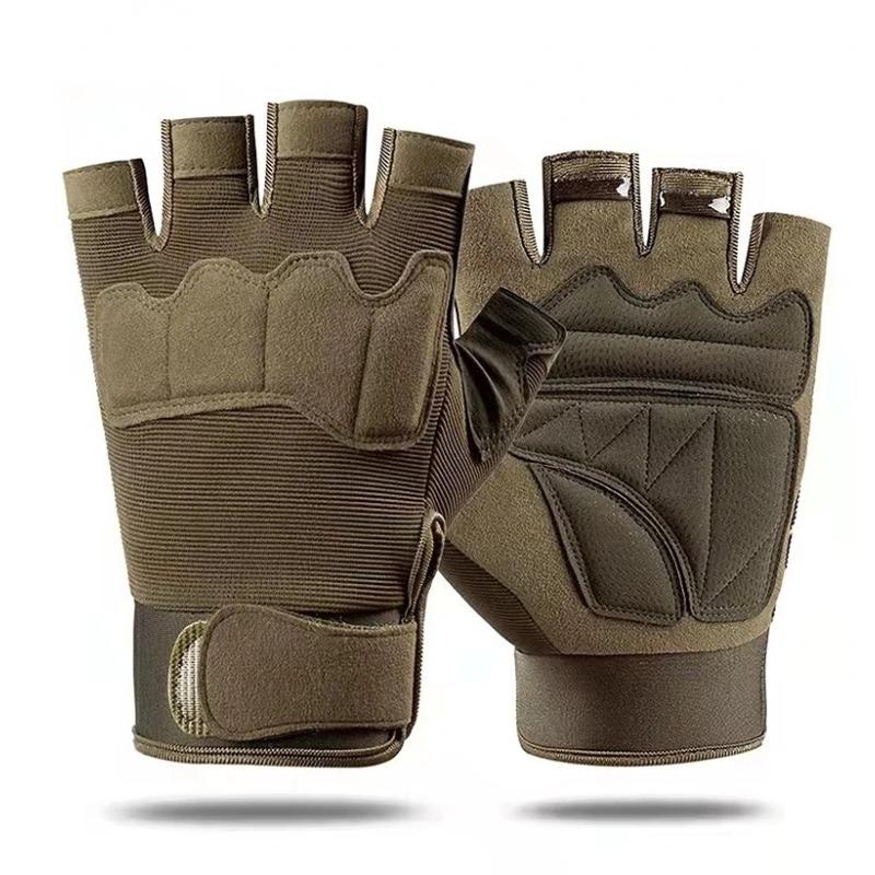 Military Army Shooting Fingerless Gloves Half Finger Gentlemen Tactical Gloves Anti-Slip Outside Fitness Activities Two-Wheeler Ridin Practical Use