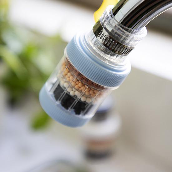 6-Layer Water Faucet Filter for Kitchen Anti-Splash Swivel Aerator with Clear Window Universal Tap Attachment for Home Sink