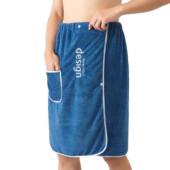 Herenbadhanddoek Absorberende sneldrogende badwikkelhanddoek met veilige gesp en zak voor Gym Spa Sauna Douche