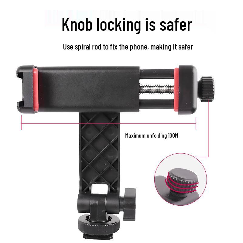 Multi-angle Rotating Cold Shoe Phone Holder for DSLR - Ideal for Horizontal & Vertical Photography and Live Streaming