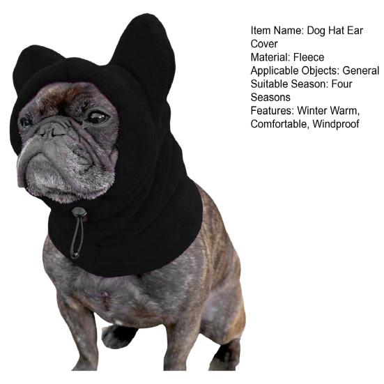 Dog Winter Hat Fleece Warm Dog Headwear Ear Cover Adjustable Dog Hood Hat Ear Muffs Windproof Neck Warmer Scarf for Small Medium Puppy Dogs