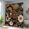 Vintage Floral Shower Curtain - Waterproof, Mildew-Resistant With Elegant Flower Design For Classic And Stylish Bathroom Decor