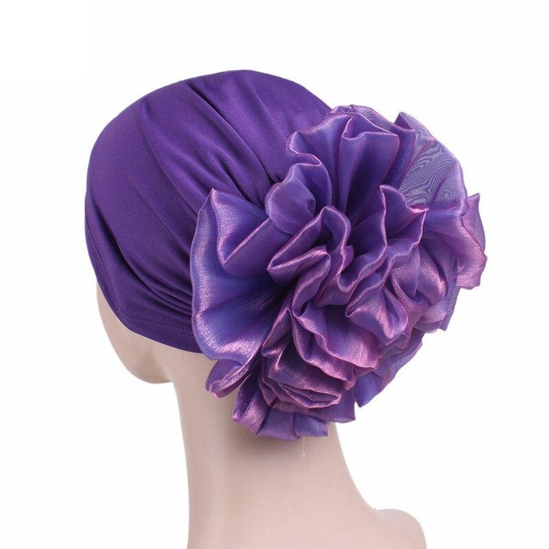 Fashion Solid Flower Turban Hat Women's Hijabs Muslim Women Accessories Muslim Hat