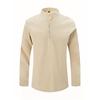 Men's Buttoned Long Sleeved Cotton Casual Shirt