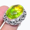 Anello Gioiello in Argento Sterling 925 con Tormalina Bicolore Naturale Misura 8 f0h86