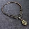 Cuivre Larimar Fait Main Fil de Cuivre Enroulé Bijoux Collier 18" d8L53