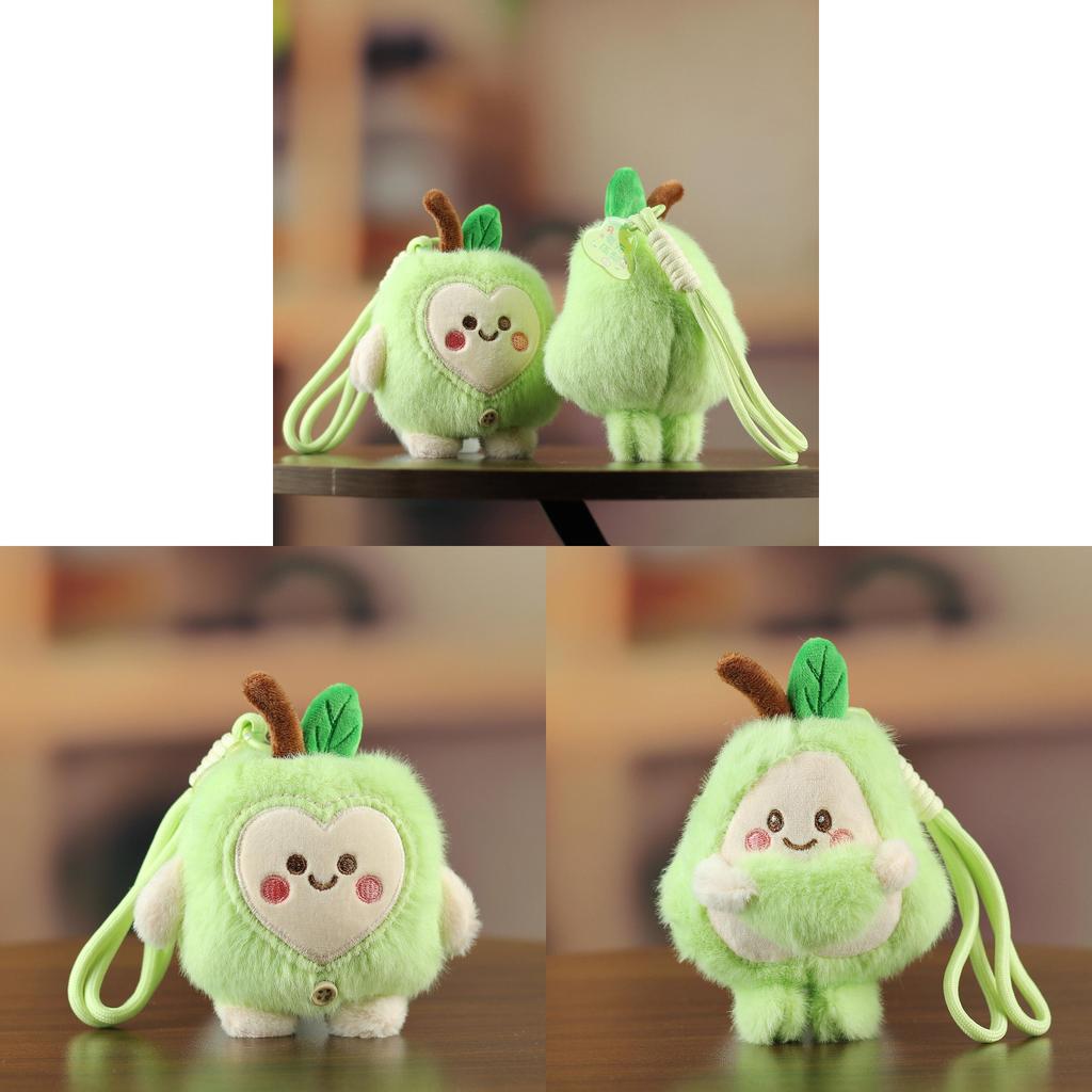 Avocado Plush Keychain With Heart And Button Designs For Cute Bag Decor