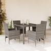 Vidaxl 5-Cz. Garden Furniture Set With Cushions, Grey, Poly Rattan