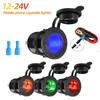 12V-24V Motorfiets Auto Boot Lader Tractor Stopcontact Stekker 4 kleuren LED Auto Lader Stopcontact Laadadapter met Waterdichte Hoes