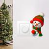 Christmas Atmosphere Decor Snowman Switch Sticker Removable Decorative PVC Decal Self Adhesive Skins Cartoon Wall Art for Holiday Bedroom
