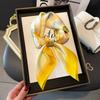 New Striped Silk Scarf Simulation Silk Small Square Scarf Simple Fashion Professional Scarf Silk Scarf Square Scarf High-end Matching
