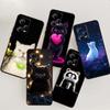 Anime Cartoon Cat Illustration For Xiaomi Redmi Note 15 14 13 12 12S 11E 11 11S Pro Plus 4G 5G Black Soft TPU Phone Case