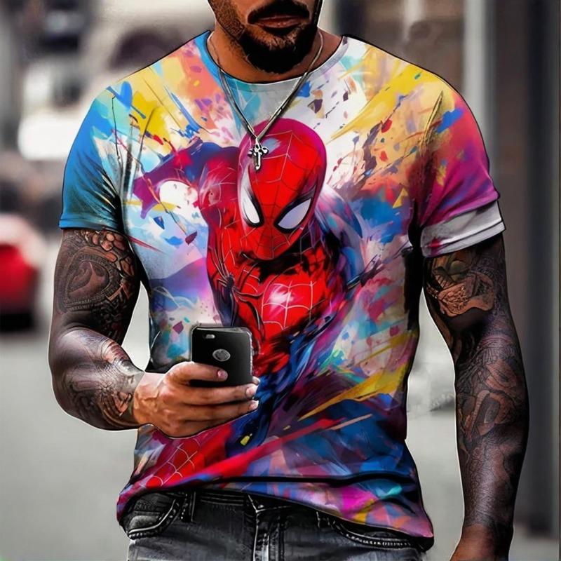 Summer Colorful Men's Top T-shirt 3D Printed Spider Man Venom Pattern Casual Fashion Short Sleeve Clothing