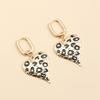 Kshmir Metal Drop Glaze Spotted Heart Shape Pendant Earrings for Women Fashion Handmade Geometric Hoop Earrings Party Jewelry