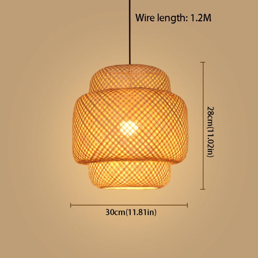 Braided Rattan Pendant Lamp Woven Ceiling Light Creative Bamboo Pendant Lamp  Hotel