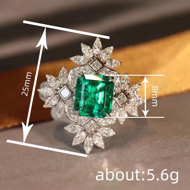 Huitan Gorgeous Green Cubic Zirconia Ring for Female Anniversary Ceremony Party Accessories Delicate Fashion Jewelry for Women