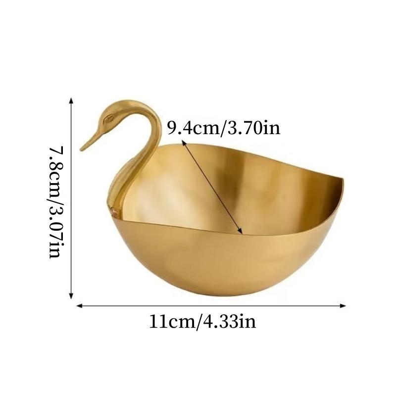 Fruit Tray,Brass Home Swan Plate,European Golden Retro Snack Disc,Home Living Room Decoration Accessories Storage Supplies
